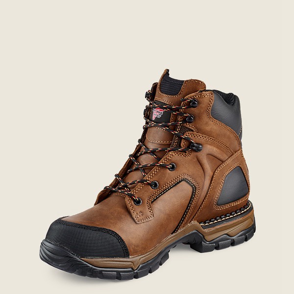 Mens Red Wing Flexforce® - 6-inch Waterproof Toe - Safety Boots Brown/Black - QOE816502